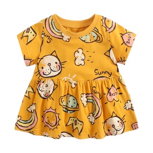Vestiti all'ingrosso della principessa della festa della principessa della stampa floreale del neonato di estate del <span class=keywords><strong>vestito</strong></span> a manica corta della <span class=keywords><strong>bambina</strong></span> - Product Image 1
