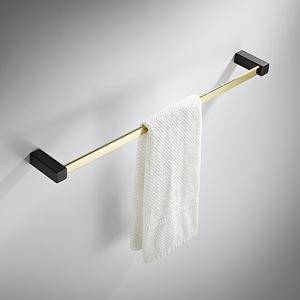Juego de Accesorios de Baño Minimalistas Modernos con Acabado Dorado, Incluye Toallero de Pared Estándar, Seis Piezas - Product Image 1