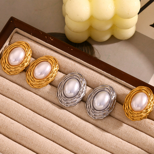 सपने की नकल मोती अनाज के गहने सेट विंटेज गहने 18k सोने की प्लेटेड अंगूठी स्टेनलेस स्टील गहने सेट करें - Product Image 6