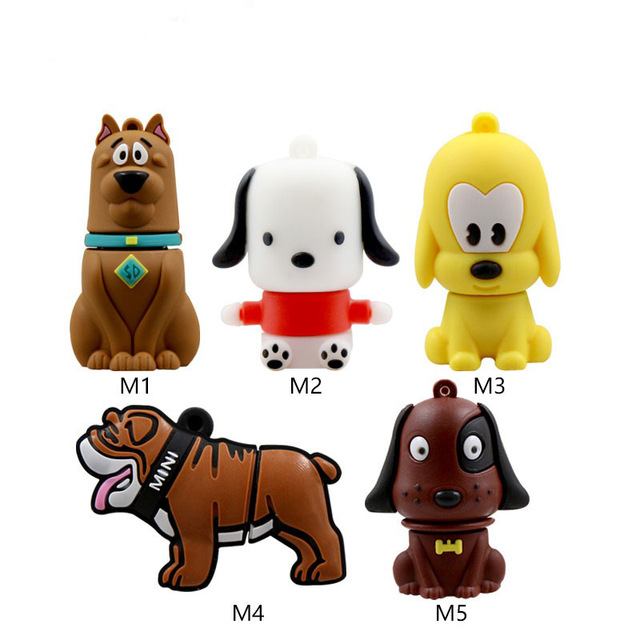 Free Sample External Memory PVC Cartoon Usb Flash Drives PVC Dog Cartoon Usb Pen Drives Cartoon Key Ring Usb Memory Sticks