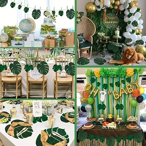 ต้นชบาไซริคัสสีเขียวใบไม้ Monstera สำหรับปาร์ตี้ธีมฮาวาอิ - Product Image 4