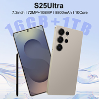 Smartphone 5G haute performance S25 Ultra Deca Core 16 Go + 1 To, écran 7,3 pouces, stylet intégré, appareil photo 108 MP, téléphone de jeu Android