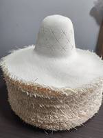 ND449 Corps de chapeaux en papier japonais glacé 5BU, ivoire ou couleurs mélangées, chaque corps est inspecté à la main, Shantung 5BU