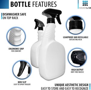 Bouteille pulvérisateur en plastique HDPE noir personnalisée de 500 ml avec pistolet pulvérisateur pour le nettoyage ménager, l'alcool, les détergents, les liquides chimiques, l'emballage - Product Image 2