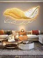 Peinture de décoration de porche de luxe personnalisée haut de gamme plume d'or peinture de lumière LED peinture suspendue