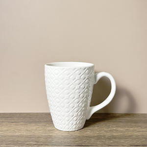 Tasse en céramique Zibo, porcelaine, couleur unie blanche, forme irrégulière, tasse à café ou à thé pour la maison, usage général - Product Image 2
