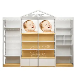 高端儿童服装店室内设计带照明木质零售家具夹具婴儿店精品展示架