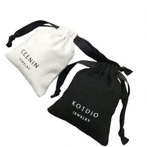 Pochette cadeau en coton mousseline écologique pour bijoux, personnalisable avec logo et taille, sac à cordon 100% coton naturel, vente en gros - Product Image 1