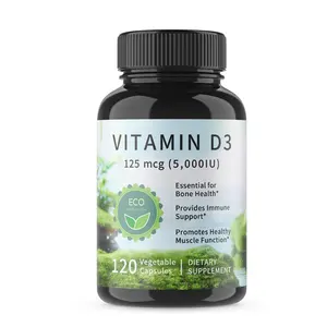 Vitaminesupplement Veganistisch Voor Een Gezonde Spierfunctie En Immuunondersteuning Vitamine D3 Capsule 5000iu Vitamine D3 K2 Capsules