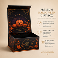 Boîtes cadeaux magnétiques pour bonbons d'Halloween, en papier recyclable, avec aimant, pour fêtes, emballage rigide pour collations, avec logo personnalisé