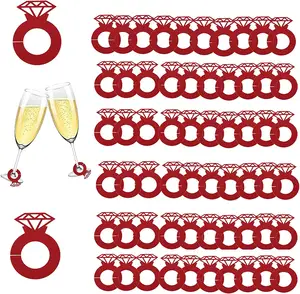 12pcs Diamond Ring Name Tags Encantos Bebida Cocktail Champagne Casamento do Vidro de Vinho Marcadores Partido Nupcial do Chuveiro Vidro Identificadores