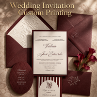 Suite d'invitations de mariage de luxe personnalisées avec estampage à chaud doré, gaufrage et RSVP pour mariage