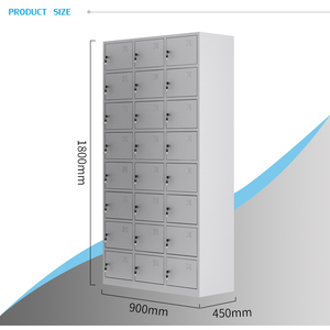 Tủ khóa kim loại 24 cửa với giá đỡ nhãn và khóa an toàn tủ khóa tủ quần áo bằng thép với thanh treo và ngăn kệ - Product Image 3