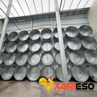 Ventilador de Extracción Cónico Industrial para Aves de Corral, Ventilador de Acero Galvanizado para Ventilación, Jaulas de FRP para Pollos de Engorde y Cría en Suelo