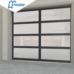 Master Well Good Price New Style Automatic Sectional Overhead Panel Full View Mirror Tempered Glass Aluminum Garage Door