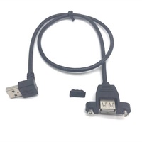 Kabel Ekstensi USB 2.0 Male to Female 1m Dengan Lubang Panel Mount Sekrup Kabel USB Kabel USB-C