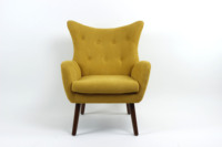 Fauteuil à dossier haut en velours vert émeraude, fauteuil d'appoint moderne modulaire en tissu capitonné, pieds en métal doré pour salon, certifié BSCI