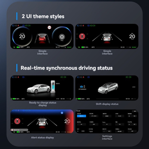 Affichage tête haute du tableau de bord des instruments de 8.9 pouces pour <span class=keywords><strong>Tesla</strong></span> Model <span class=keywords><strong>3</strong></span> Highland <span class=keywords><strong>HUD</strong></span> Screen Support Carplay avec lumière ambiante - Product Image 5
