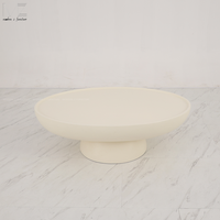 Vente en gros de meubles d'intérieur nordiques de style moderne Mobilier de maison scandinave Table basse ronde blanche en fibre de verre pour le salon