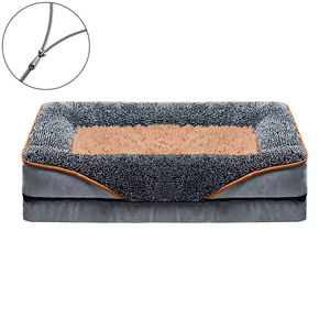 Anpassbares Orthopädisches Hundebett in Grau mit Vierseitigem Memory-Schaum-Kissen, Mittelgroß, Umweltfreundlich, für Draußen und Reisen, Haustierbetten-Lieferant - Product Image 1