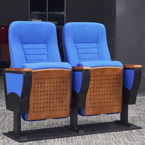 Sillas de teatro Manwa Expo HB672 en color azul palisandro con reposabrazos para auditorios y salas de conferencias - Product Image 4