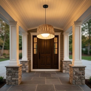 Natural Rattan Pendant Light Handwoven Hanging Lamp Indoor Porch Entryway <strong>Kitchen</strong> Island Resort <strong>Commercial</strong> Home Ceiling <strong>Lighting</strong> - Product Image 1