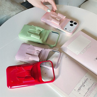 Coque de téléphone INS créative et mignonne en silicone brillant 3D en forme de nœud pour iPhone 18 Pro 17 16 15 14 Pro Max, couleur bonbon, antichoc