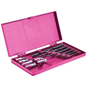 402401 EXTOL 12 Piece <strong>Pink</strong> Lady Power <strong>Tool</strong> Kit Set <strong>Box</strong> for Women With 12v Cordless Drill - Product Image 4