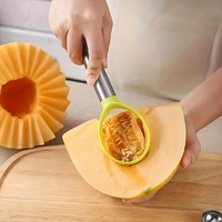 3-delige set fruitplankgereedschap van roestvrij staal, watermeloenbolletjesvormer, meloenschep, fruitsnijder, snijmes voor fruitdecoratie