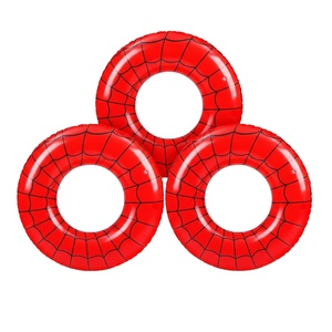 3 Pack Red Spider Web Inflatable Swim Rings for <b>Pool</b> Beach - Product Image 1