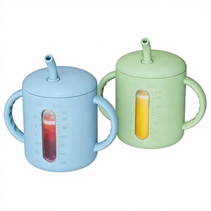 Vaso de Silicona para Bebés Kingkam de Alta Calidad, con Ventana Visible, Grado Alimenticio, Libre de BPA, Certificado FSC/CPC, Cuerpo Recto Grande - Product Image 1
