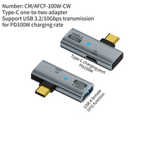 Konverter USB 3.2 portabel 2 dalam 1, adaptor universal Tipe c jantan 3.1 ke port pengisian daya Cepat PD wanita A OTG