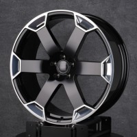 Nuevas Llantas Forjadas Personalizadas 6061-T6 de 17-24 Pulgadas, Estilo 331, Negro Brillante con Acabado Mecanizado, Modernas de 6 Radios, para SUV, Camioneta y Sedán de Lujo