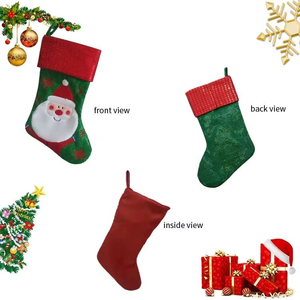 Hot Bán Nhà Máy Thêu Polyester Vớ Giáng Sinh Mô Hình Tùy Chỉnh Santa Claus Elk Thiết Kế Cho Gia Đình Lò Sưởi - Product Image 3