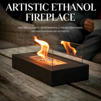 Table basse décorative à bioéthanol carrée populaire avec livraison gratuite aux États-Unis, chauffage à alcool écologique, foyer en verre
