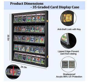 35 phân loại thẻ thể thao hiển thị trường hợp thẻ bóng chày hiển thị khung UV bảo vệ có thể khóa tủ tường cho bóng rổ sưu tập - Product Image 2