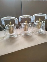 Bouilloire à thé portable de qualité alimentaire, compatible avec les plaques de cuisson, en verre borosilicate, avec infuseur amovible et poignée dorée