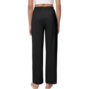 FOXA Womens Wide Leg Palazzo <b>Pants</b> High Waist Loose Fit With Pockets Breathable <b>Summer</b> Beach Trousers Business Casual Dress - Product Image 2