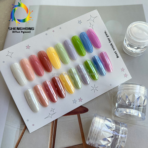 SH 1Jar 0.5g Polvo de Uñas con Efecto Espejo Aurora, Brillo Intenso, Cristal de Hielo, Luz de Luna, Pigmento Blanco para Uñas, Decoración de Manicura - Product Image 4
