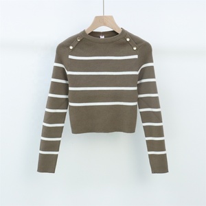 <span class=keywords><strong>Maglione</strong></span> da <span class=keywords><strong>Donna</strong></span> Personalizzato in Maglia a Coste a Righe con Collo a <span class=keywords><strong>Polo</strong></span> e Scollo a V, Maniche Lunghe, Anti-pilling, Casual Autunnale - Produttore - Product Image 2