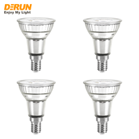 Projecteur LED JDR-MCOB Alu- en verre argenté 5W 7W E14 avec LED SMD2835 230V Ra>80, LED-JDR-G