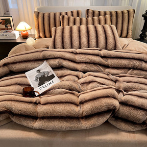 Bán Chạy Nhất Sang Trọng Mùa Đông Thỏ Sang Trọng & Siêu Ấm Bộ Đồ Giường Đặt Thoải Mái Cuối Cùng & Ấm Áp Sữa Lông Cừu 4Pcs Duvet Cover Set - Product Image 5