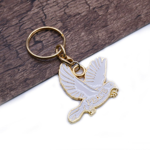 Llavero de Paloma Blanca de la Paz, Católico, Religioso, <span class=keywords><strong>Espíritu</strong></span> <span class=keywords><strong>Santo</strong></span>, Anillo para Llaves con Paloma, Dijes de Metal Dorado, Proveedor - Product Image 3