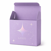 Boîte d'emballage en papier couché lilas de luxe avec logo personnalisé pour jouets de créateurs, boîte cadeau étoile en feuille d'or UV mat, faible MOQ, écologique