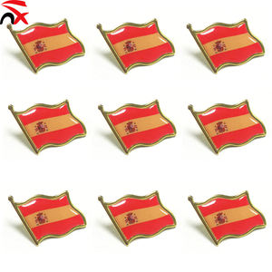 Épingles de revers en métal avec impression de logo personnalisé, drapeau espagnol, épingles drapeau de l'Espagne pour costumes, sacs à dos, chapeaux, en gros - Product Image 1
