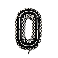 Ballons décoratifs pour fête sur le thème de la course, taille 35 pouces, mosaïque noir et blanc, ballons numérotés pour la décoration de fête d'anniversaire