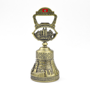 Cloche de table en alliage de zinc personnalisée avec ouvre-bouteille, souvenir touristique des pays - Product Image 4