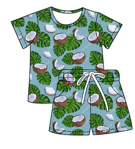 Completo Casual Estivo di Alta Qualità per Bambine, 2 Pezzi: Top a Maniche Corte Stampato e Pantaloncini con Coulisse, Set Loungewear per Bambini - Product Image 3