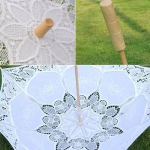 Parasol en dentelle vintage - Parapluie de décoration de mariage pour séances photo, tea party, parasol de style victorien pour femmes - Product Image 3