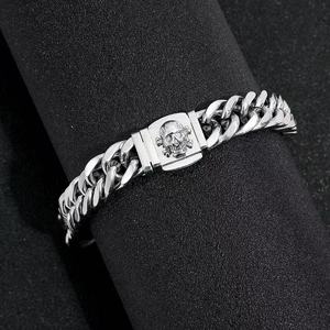 yunnique Stainless Steel Skeleton Chain <b>Bracelet</b> For Men Gift Jewelry <b>Silver</b> Color - Product Image 1